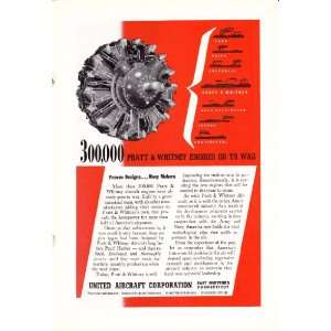 1945 WWII Ad United Aircraft Corporation Pratt & Whitney Engines go to 