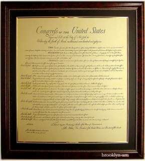 Constitution, Bill of Rights & Declaration Framed  