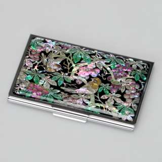 Mother of Pearl Womens Slim Business Credit Name Bank ID Card Case 