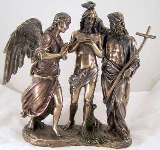 Bronze The Baptism Of Christ Religious Jesus Statue  