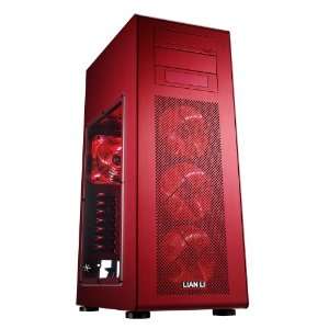  Lian Li Pc x900r Red Aluminum ATX Mid Tower Computer Case 