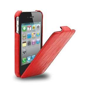  (Red Croc) Mivizu Sleek Verizon iPhone 4 genuine leather 