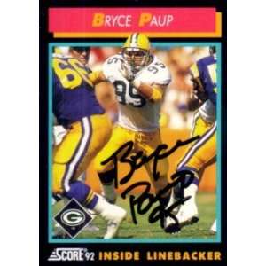    Bryce Paup autographed Packers 1992 Score card 