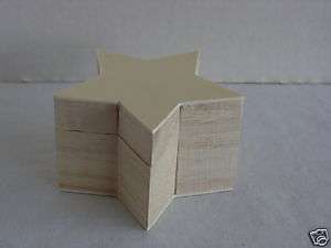 Star Shape Unfinished Magnet Latch Wooden Trinket Box  