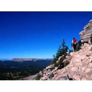  Hiker on Bald Mountain in the High Uinta Wilderness Area 