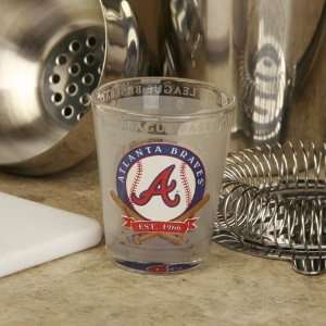  Atlanta Braves 2 oz. Frosted Bottoms Up Shot Glass Sports 