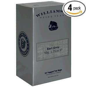 Williamson Fine Teas, Earl Grey Tea, Tea Bagss, 25 Count Package (Pack 