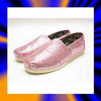 TOMS YOUTH GLITTER CLASSIC PINK PRESCHOOL/ YOUTH SIZES  