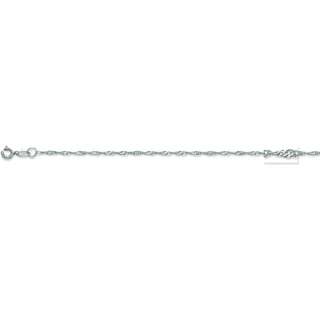 Singapore Sparkle Chain Necklace REAL 10K White Gold  