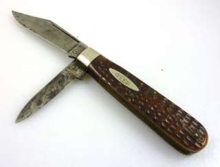 Vintage Case Tested XX Circle C Bone Double Blade Folding Pocket Knife 