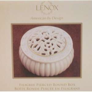  Lenox Filigree Pierced Round Covered Box