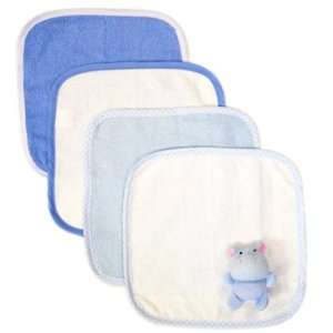  Piccolo Bambino Washcloths & Toy Set   Blue Hippo Baby