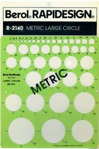 Berol Rapidesign Template   Metric Large Circle R 2140  
