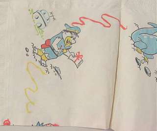1962 Vintage Hanna Barbera FLINTSTONES Happy Birthday Paper Napkin 