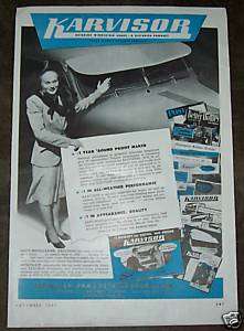 1947 Karvisor Exterior Windshield Shade Vintage Ad  