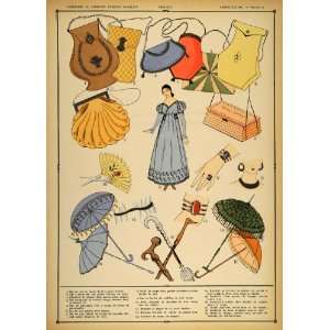   Costume Women Umbrellas   Orig. Print (Pochoir)