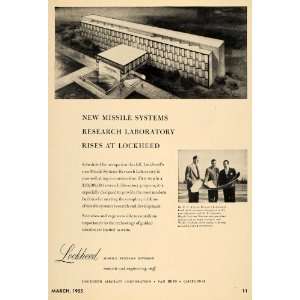 1955 Ad Lockheed Missiles Dr. E H Krause E R Quesada   Original Print 