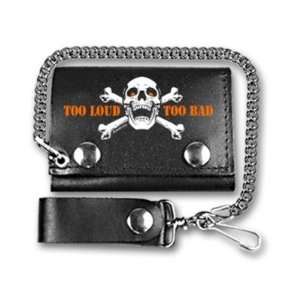  TOO LOUD TOO BAD 4 SOFT LEATHER Biker WALLET & CHAIN 