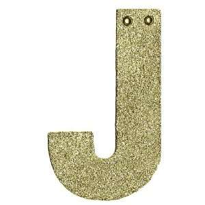 Silver Glass Glitter Letter J by Wendy Addison 