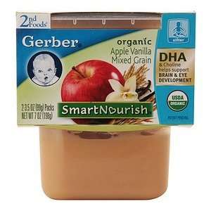 Gerber 2nd Foods Purees with DHA Sitter Apple Vanilla Mixed Grain 2 