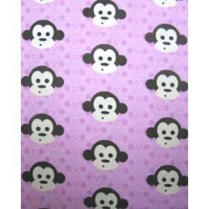   SheetWorld Crib / Toddler Sheet   Monkey Face Pink   Made In USA Baby