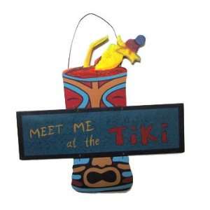  Tiki Head Wooden Handpainted Sign Plaque Wall Decor