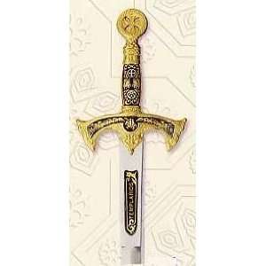   Damascene Knight Templar Sword Letter Opener By Marto of Toledo Spain