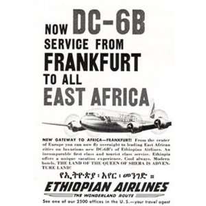    Print Ad 1958 Ethiopian Airlines DC 6B Ethiopian Airlines Books