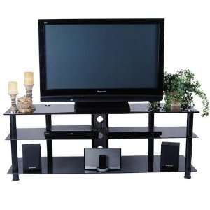  60 Black Glass TV Stand JLA073