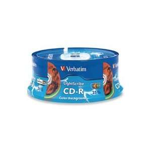 Verbatim Lightscribe 52X CD R Media 25 Pack in Cake Box Available in 5 