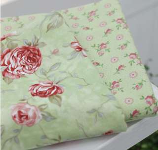 Green Rose Garden 2 Kind Pattern Korean Quilt Fabric  