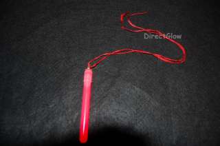 25  4 inch 10mm Red Glow Stick Necklace w/Lanyards  