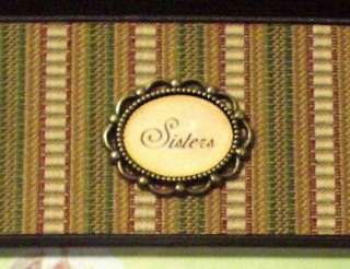 Sisters Picture Photo Frame 4x6 Fabric Scrapbook Style  