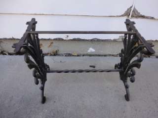 Antique Victorian Twisted Wrought Iron Hall or Radio Bench  