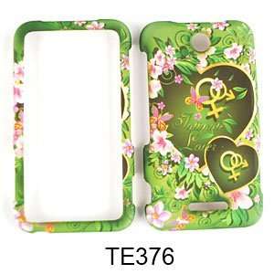 CELL PHONE CASE COVER FOR ZTE SCORE X500 TWO GREEN HEARTS WITH FLOWERS 