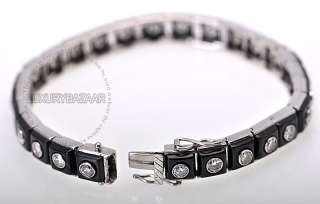 Estate Platinum Diamond Onyx 1930 Bracelet  