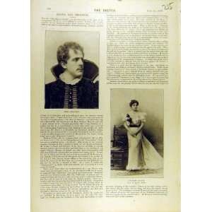   1897 Theatre Herr Christians Fraulein Kalmar Old Print