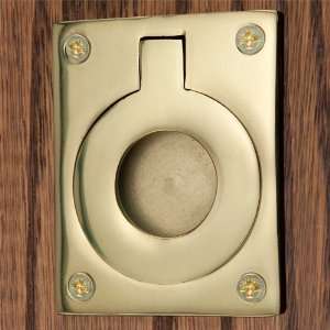 Large Rectangular Recessed Ring Pull   Polished & Lacquered Brass