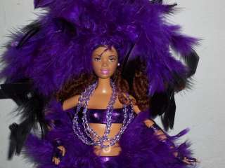   Purple Mardi Gras Las Vegas Showgirl Barbie Custom Artist Doll  