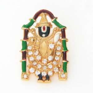  Balaji Pendant with Imitation Diamonds in Gold Plated 
