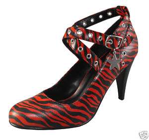 TUK Shoes   Notorious Red Zebra 2 Strap Heels  