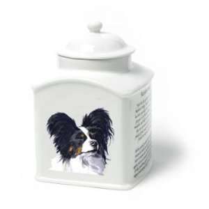 Papillon Dog Van Vliet Porcelain Memorial Urn