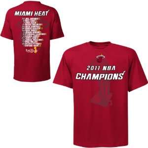   Miami Heat 2011 NBA Champions Trophy Roster T Shirt *Online Exclusive