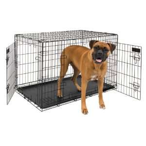   38 Inch 2 Door Training Retreats Wire Kennel for Dogs, 70 to 90 Pound