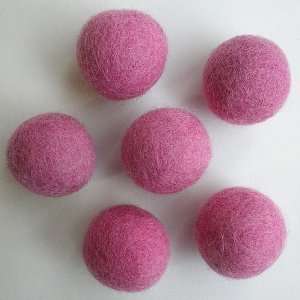  Felted Wool Beads  Pack of Six 1 Inch Diameter Rose Arts 