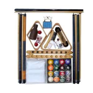   Pool Table Accessory Kit W/ Marble   Swirl Style Balls Sports