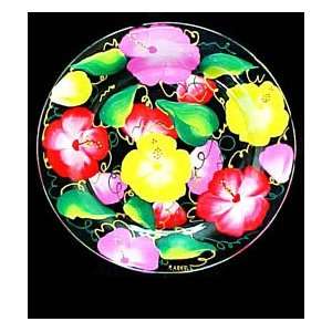  Hibiscus Design   Hand Painted   Dinner/Display Plate   10 