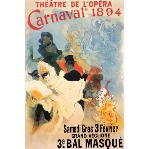  THEATER 1894 CARNAVAL CARNIVAL MASK THEATER SHOW BY CHERET 