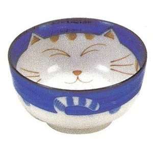  Smiling Blue Cat Porcelain Soup Bowl 5in #HY55/B Kitchen 