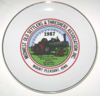 1987 Old Settlers & Threshers Assoc. Collector Plate  